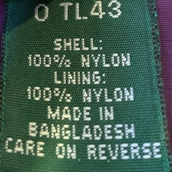 LL Bean Womens Full Zip Windbreaker Jacket Size Large Purple Packable Hood OTL43 - Picture 9 of 14